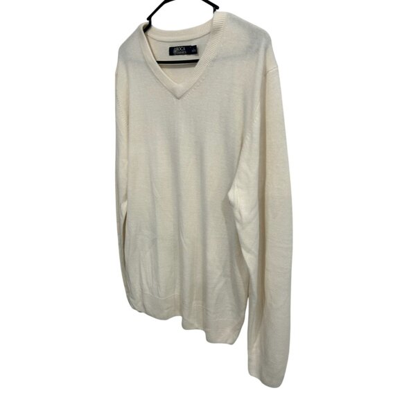 Boca Classics Mens Cream V Neck Sweater Pullover Sz Large - Picture 3 of 9